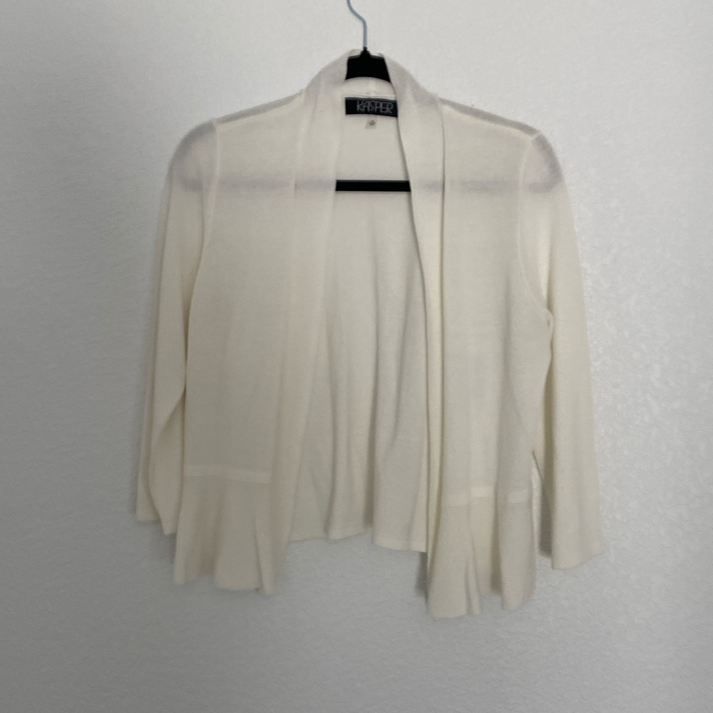 Kasper, Medium, beige, 1/4 sleeves, light weight, cardigan
